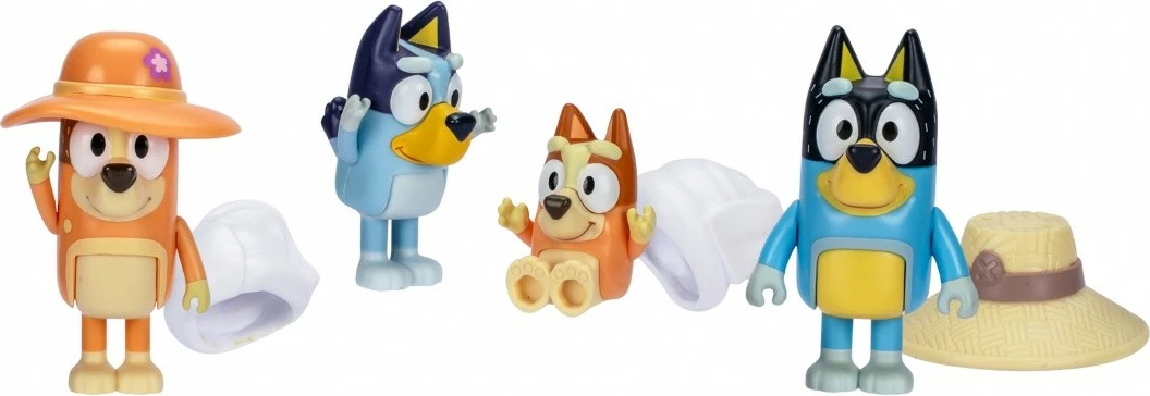 Set figurina Bluey Family Trip, Tm Toys, BLU17654, plastikë, 4 copë