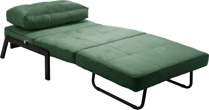 Karrige-shtrat Fancy, pëlhurë kadife, ngjyrë e gjelbër e errët, këmbë metalike të zeza, 95x98x70cm