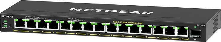 Switch NETGEAR GS316EP-100PES, Managed, Gigabit Ethernet, PoE, i zi
