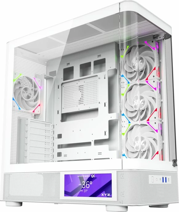 Kasë XYZ PC GEAR Quantum Pro ARGB X-CS-QUANTUMPRO-W, Midi Tower, ekran 6.2\", e bardhë