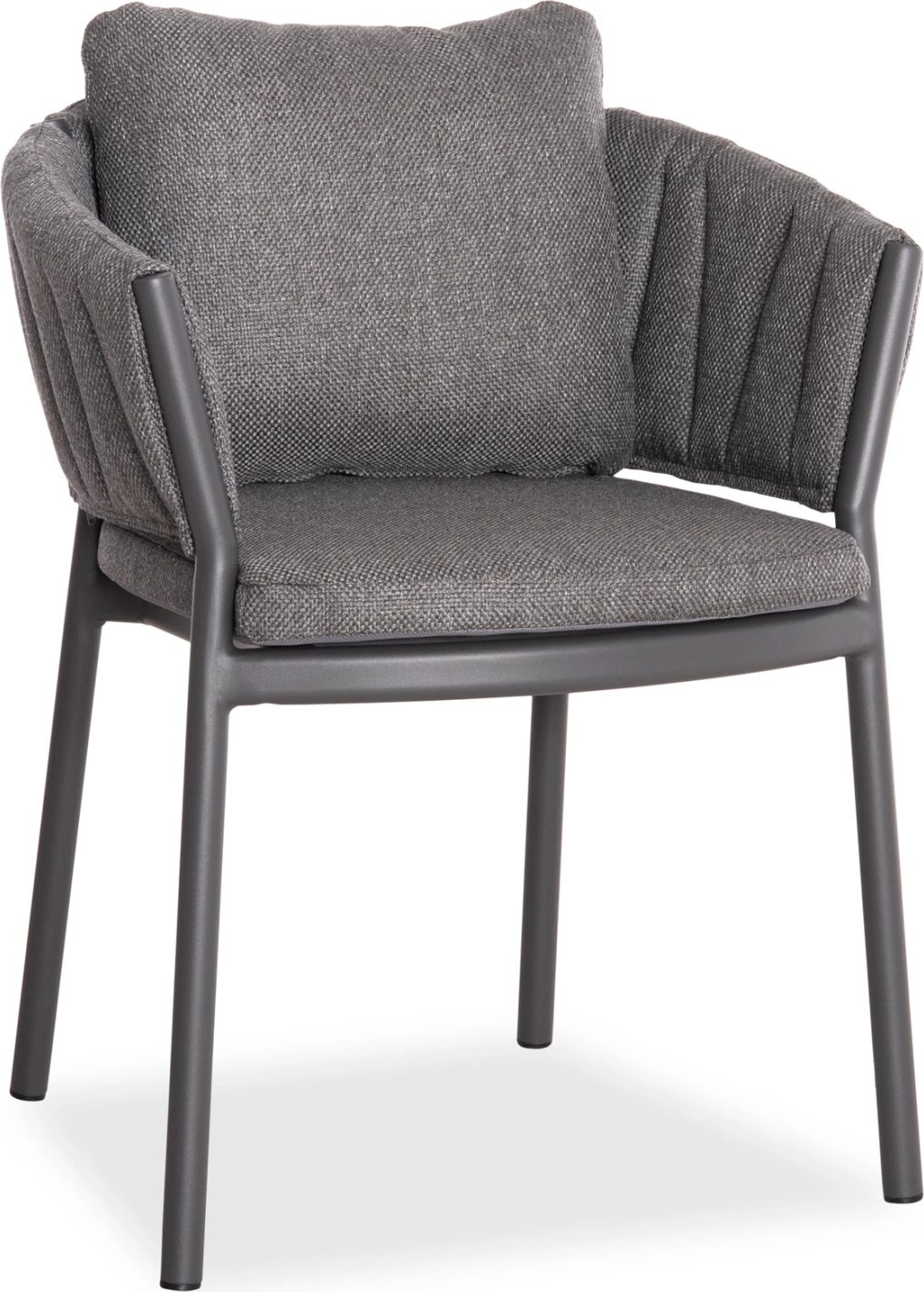 Karrige ngrënieje SHANKS, alumin, material OLEFIN, ngjyrë gri e errët, 62x60x75-80cm