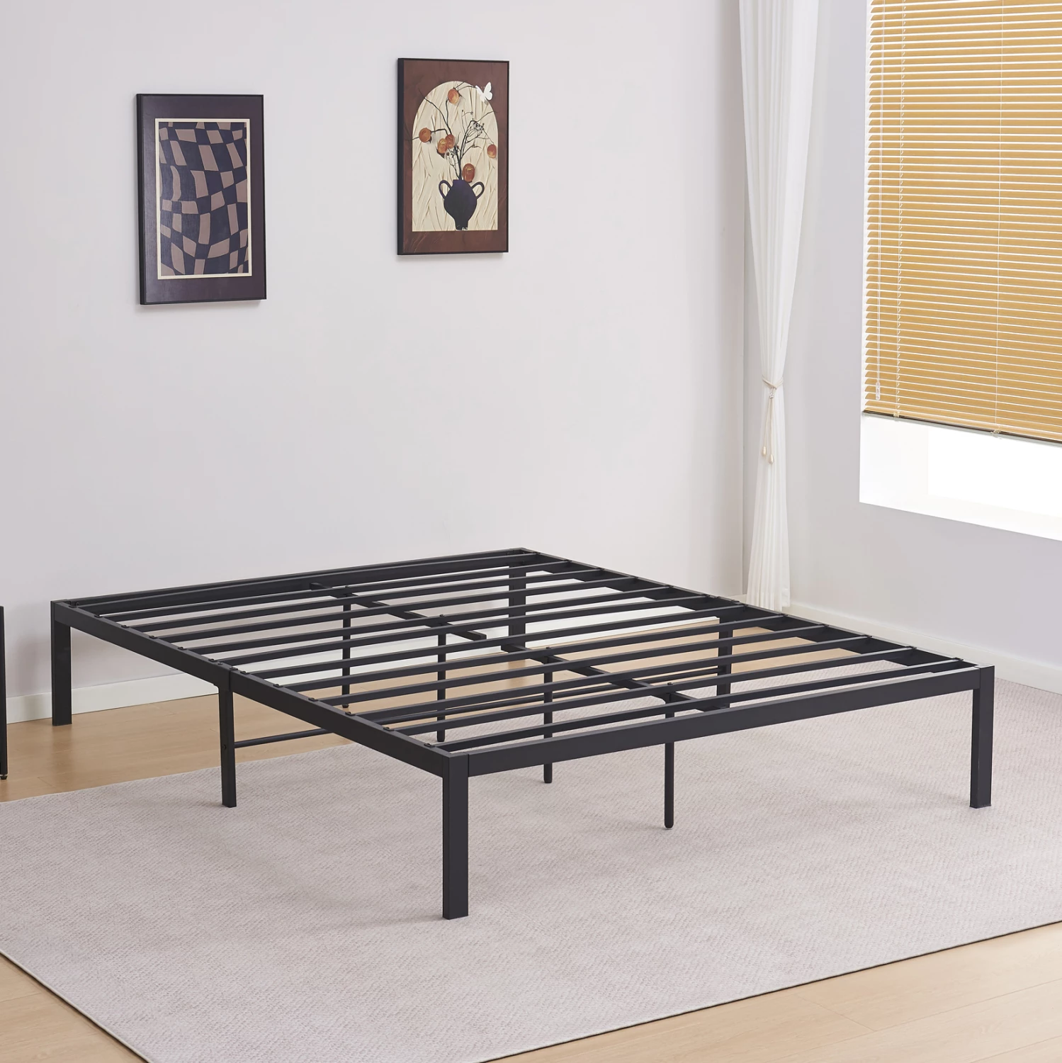 Substrat krevat dopio RANTO, metal i zi, FH696.01, për dyshek 200x160cm