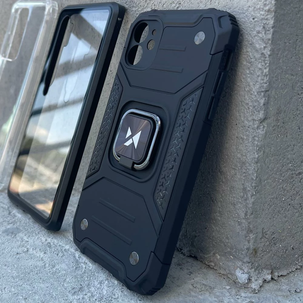 Mbështjellës Wozinsky Ring Armor për iPhone 14 Pro Max, me unazë dhe mbajtëse magnetike, Blu