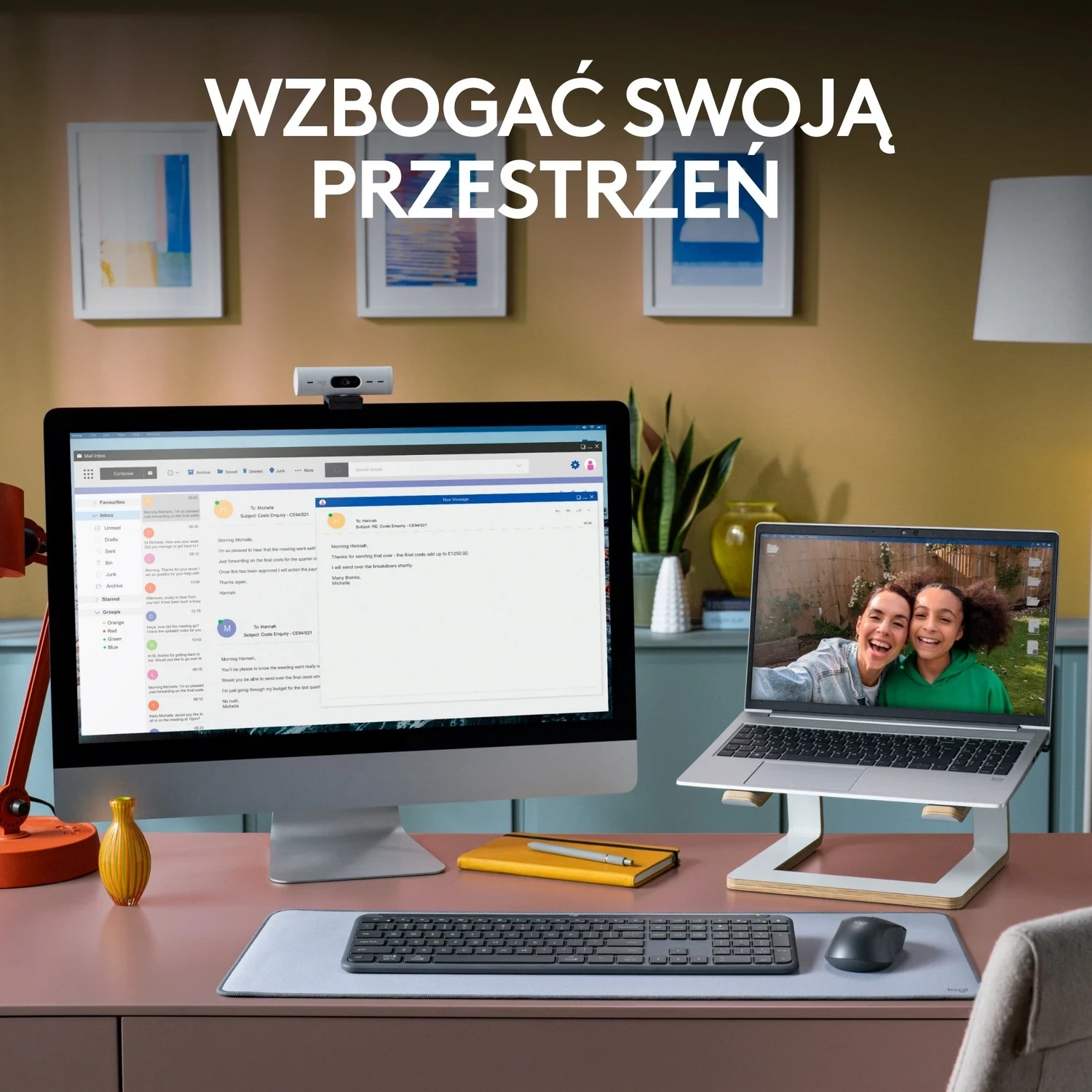 Tastierë dhe Maus Logitech Signature Slim MK950, Wireless, Grafit
