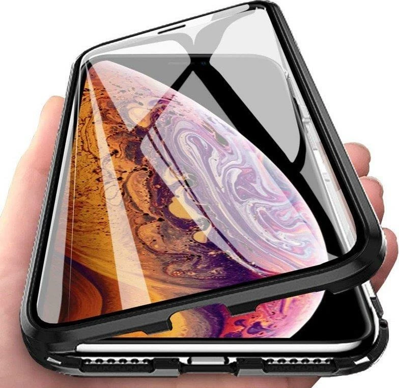 Mbështjellës Wozinsky Full Magnetic Case për Vivo X60, xham i integruar, i zi-transparent