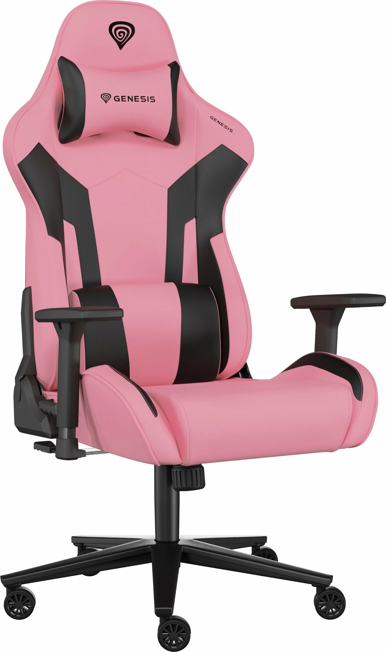Karrige gaming Genesis Nitro 720 NFG-1928, lëkurë ekologjike, mbajtje 150 kg, 3D armrest, Rozë/zezë