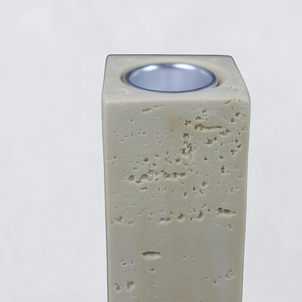 Mbajtëse qirinjsh FLUX III, rrëshirë, bezhë, 12x4x16cm