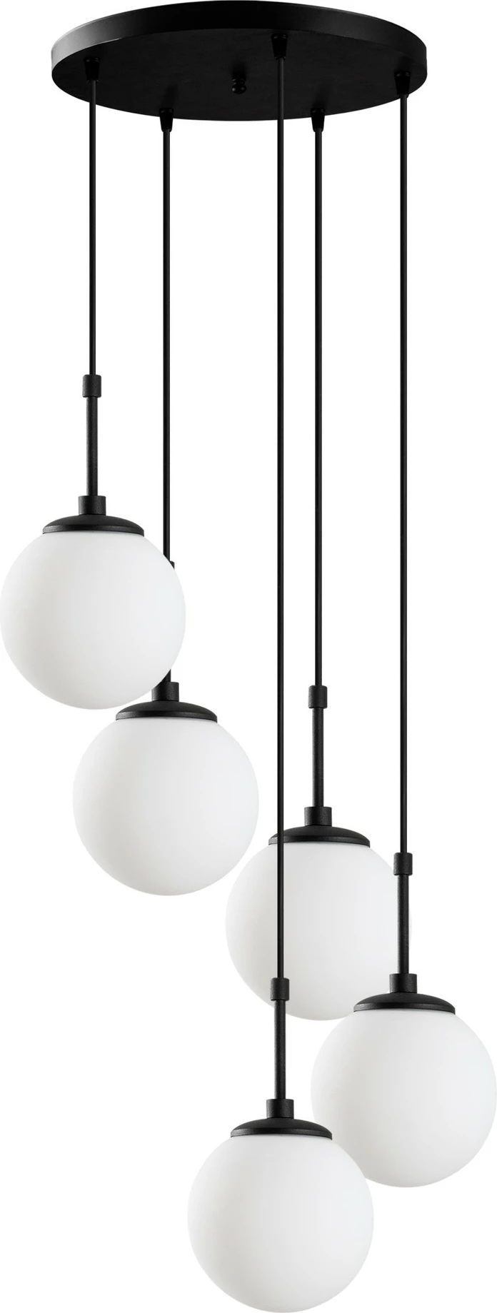 Llambë tavani Opviq, Orbital, e zezë, 5 sfera, 40x40x115cm