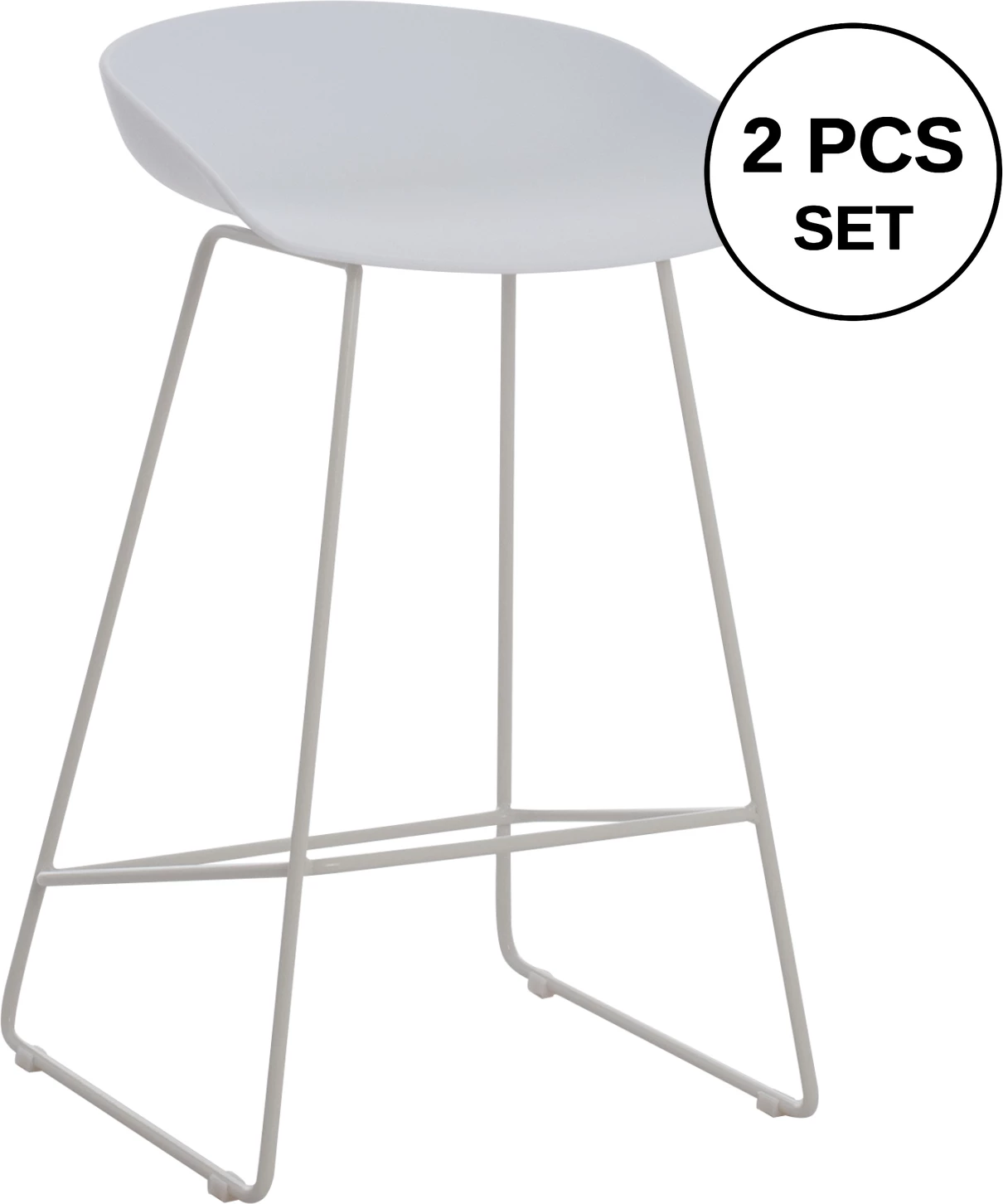 Karrige për bar FH9299.01, e bardhë, lartësi mesatare, 44x44x74, set prej 2 copë