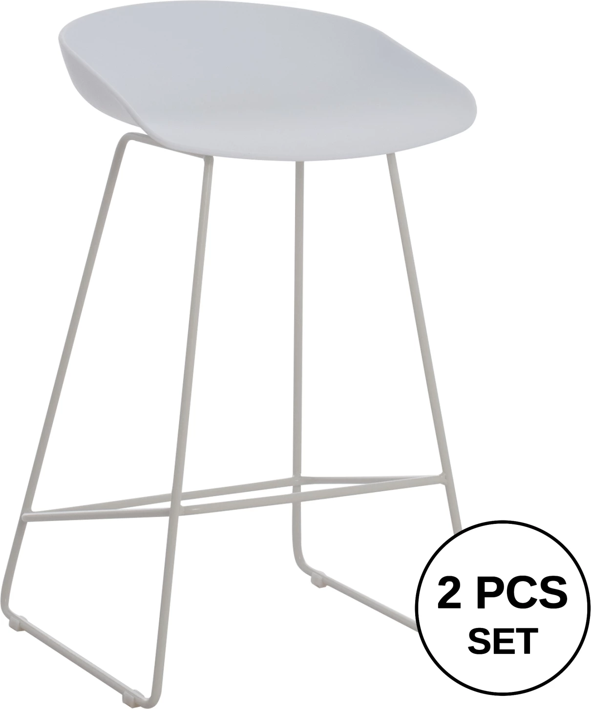 Karrige për bar FH9299.01, e bardhë, lartësi mesatare, 44x44x74, set prej 2 copë