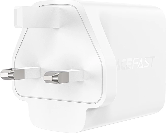 Karikues muri Acefast A44, 65W, 3 porta (2xUSB-C, 1xUSB-A), GaN, prizë UK, Bardhë