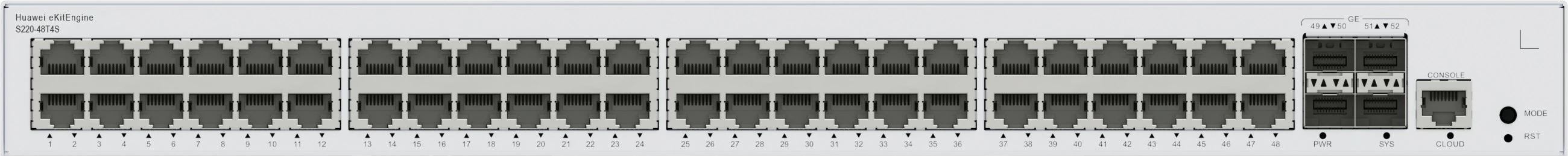 Switch HUAWEI eKit S220-48T4S, Managed, L2, Gigabit Ethernet, Rack mounting, 1U