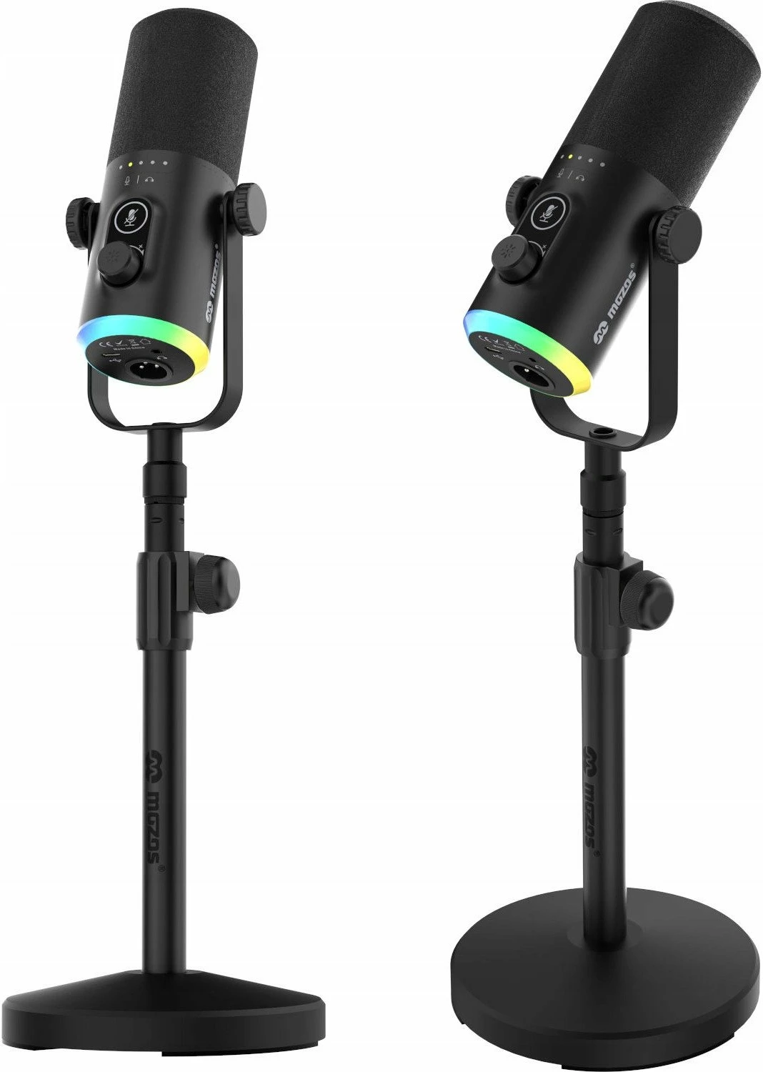 Mikrofon dinamik Mozos GM-ONE, USB-C/XLR, kardioid, me stativ, i zi