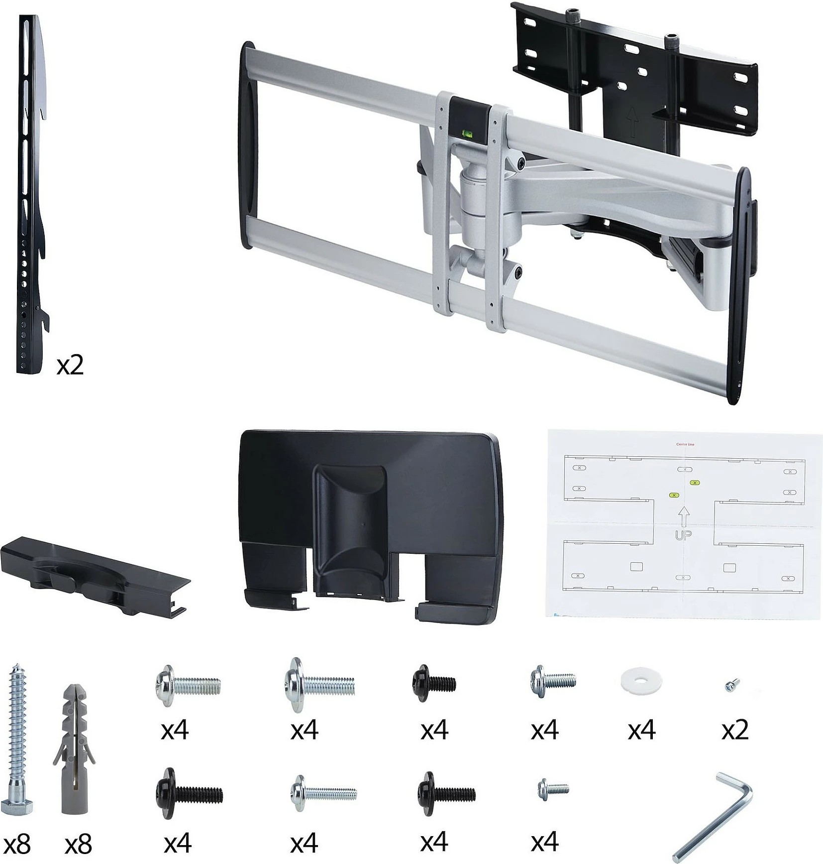 Mbajtëse muri për TV StarTech, 32-100", deri 85 kg, VESA 200x200+, full-motion, e zezë