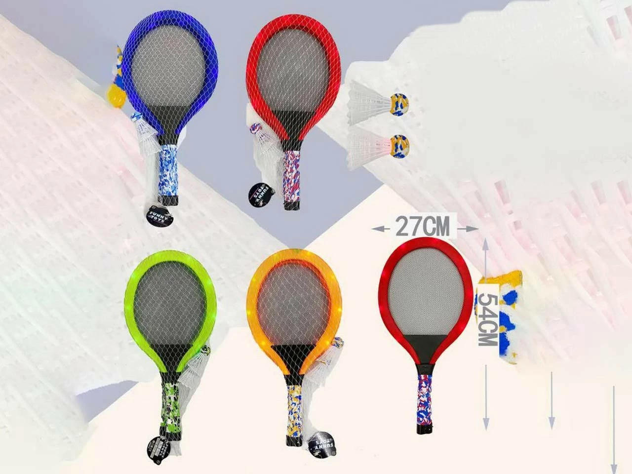 Set raketa plazhi Madej 005656 me drita LED, plastikë, ngjyra të përziera