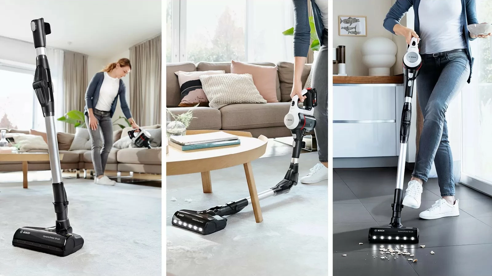Fshesë stick 2-në-1 Bosch BBS711W, pa qese, 0.3L, e bardhë
