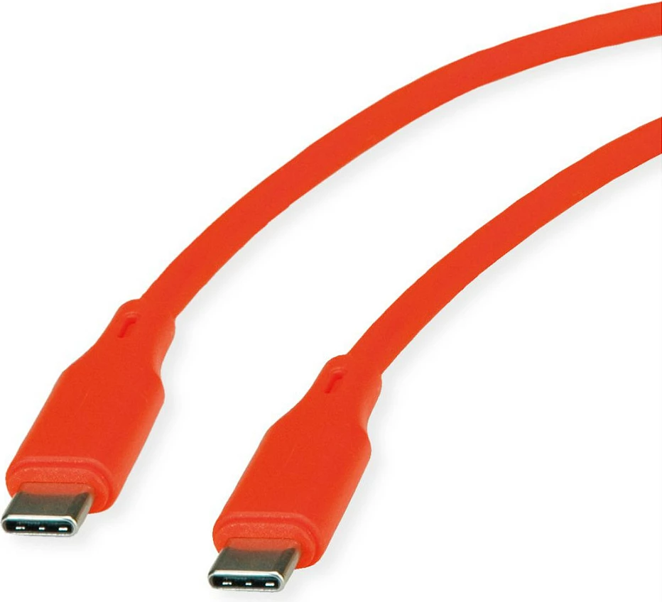 Kabl USB-C ROLINE USB 2.0 C-C, 1 m, 60W PD, portokalli