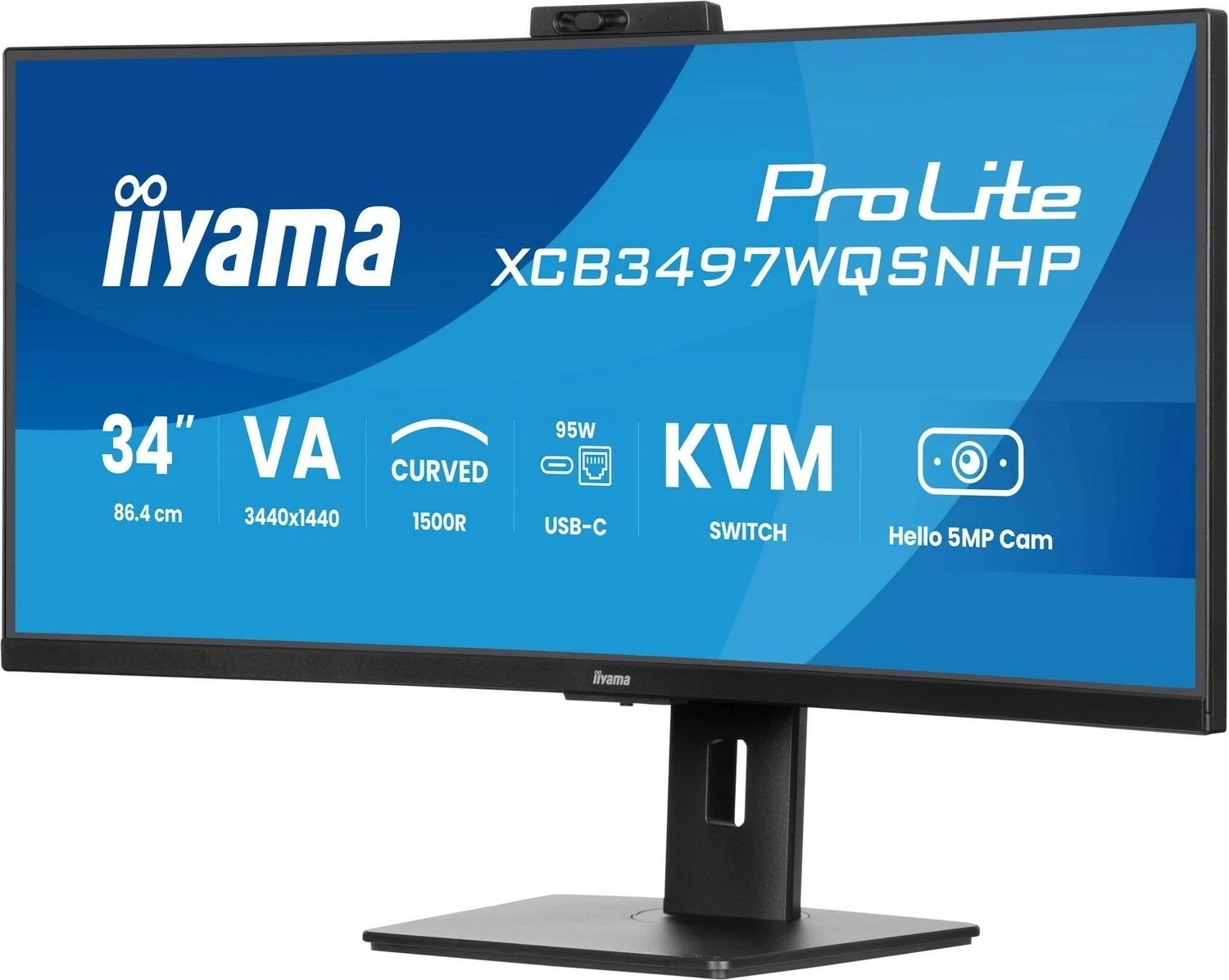 Monitor iiyama ProLite XCB3497WQSNPH-B1, 34 inch, UWQHD, 120Hz, VA, i zi