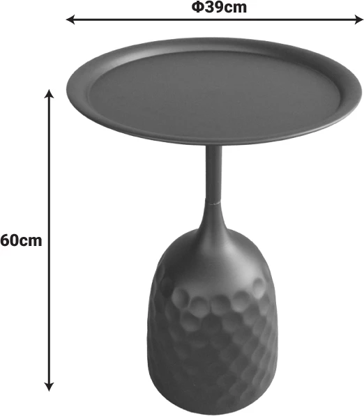 Tavolinë anësore Waini, metal, ngjyrë krem, D39x60cm
