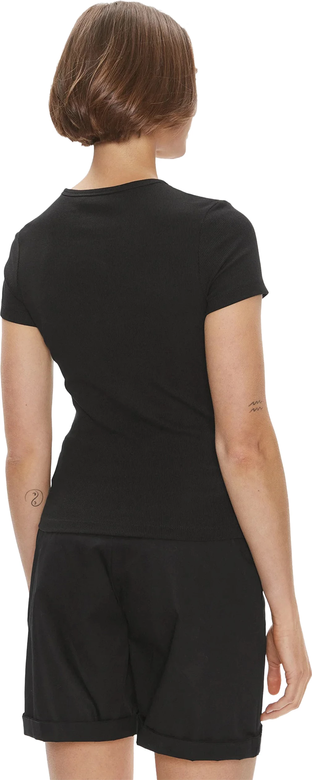Maicë për femra Tommy Hilfiger Jeans TJW Badge Rib DW0DW17881, e zezë [Madhësia: M]