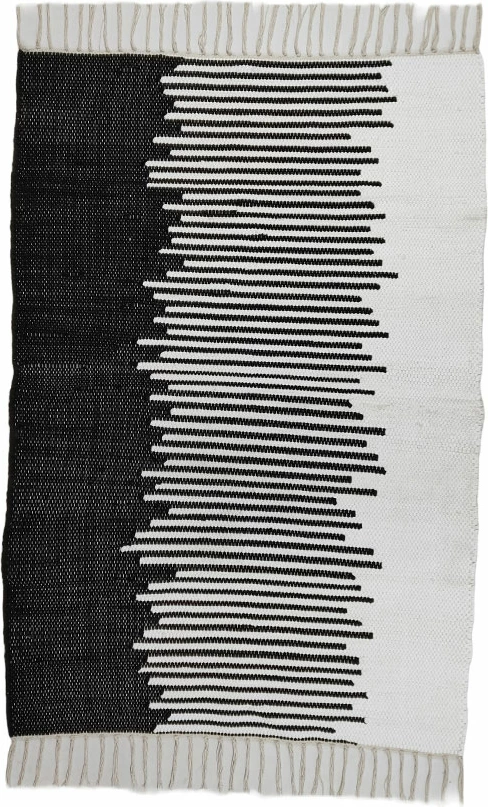 Qilim korridori Avery, jute dhe pambuk, bardhë e zi, 150x80cm