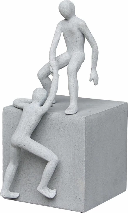 Figurë dekorative Helping Hand Man, gur sintetik, ngjyrë gri, 26x26x52 cm