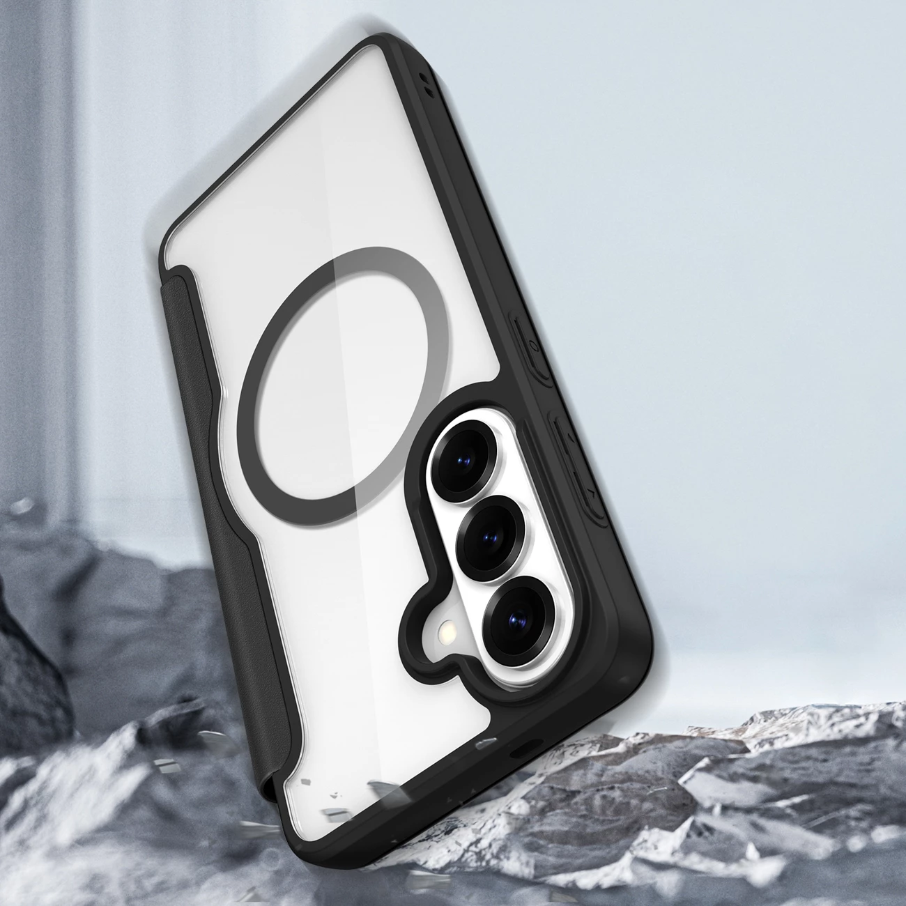 Mbështjellës Dux Ducis Skin X Pro për Samsung Galaxy S26, me MagSafe & portofol, i zi