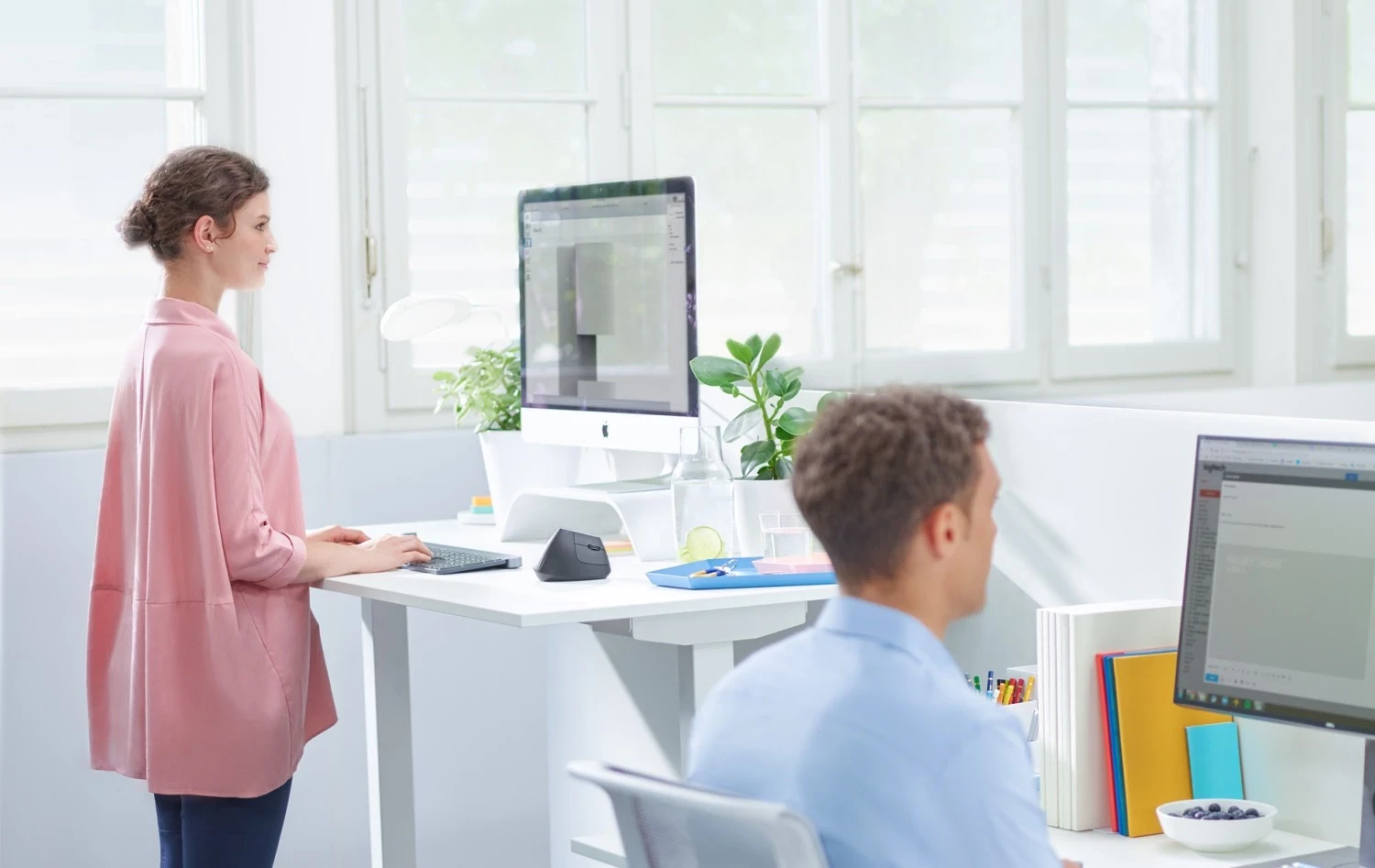 Maus vertikal Logitech MX, pa kabllo, gri