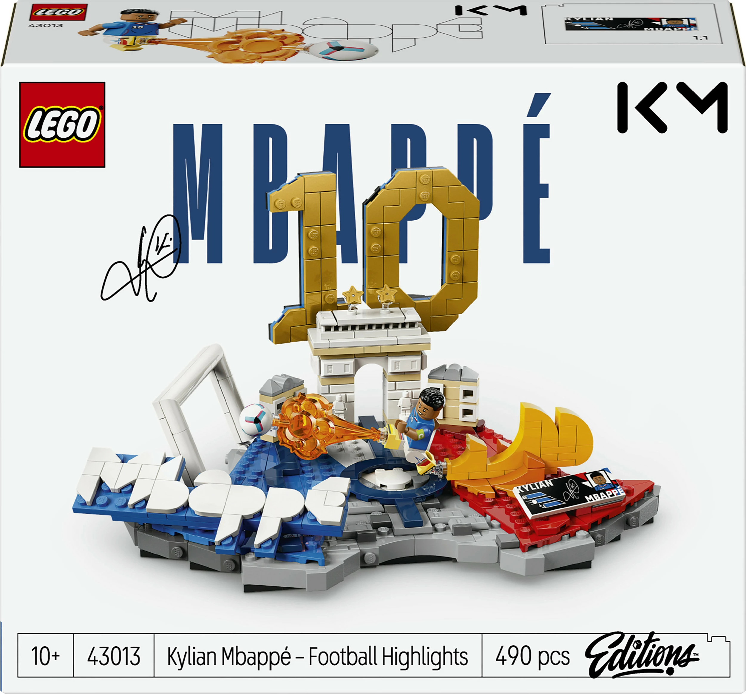 Set ndërtimi LEGO Editions 43013 Kylian Mbappé – Football Highlights, 490 copë, multikolor