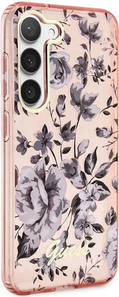 Mbështjellës Guess GUHCS23MHCFWSP për Samsung Galaxy S23+, Flower Collection, Rozë