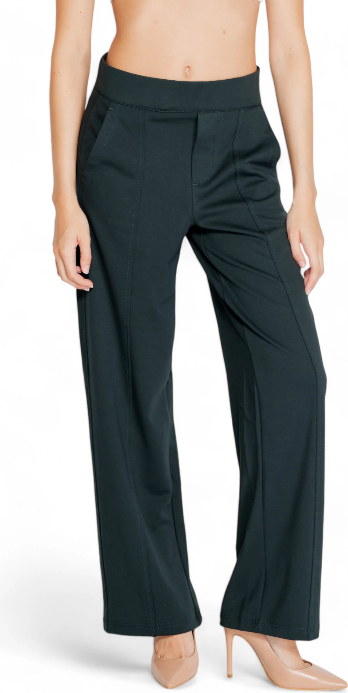 Pantallona për femra Street One LTD QR Straightleg Punto di Roma 378076, të gjelbra të errëta [Madhësia: W46 L30]