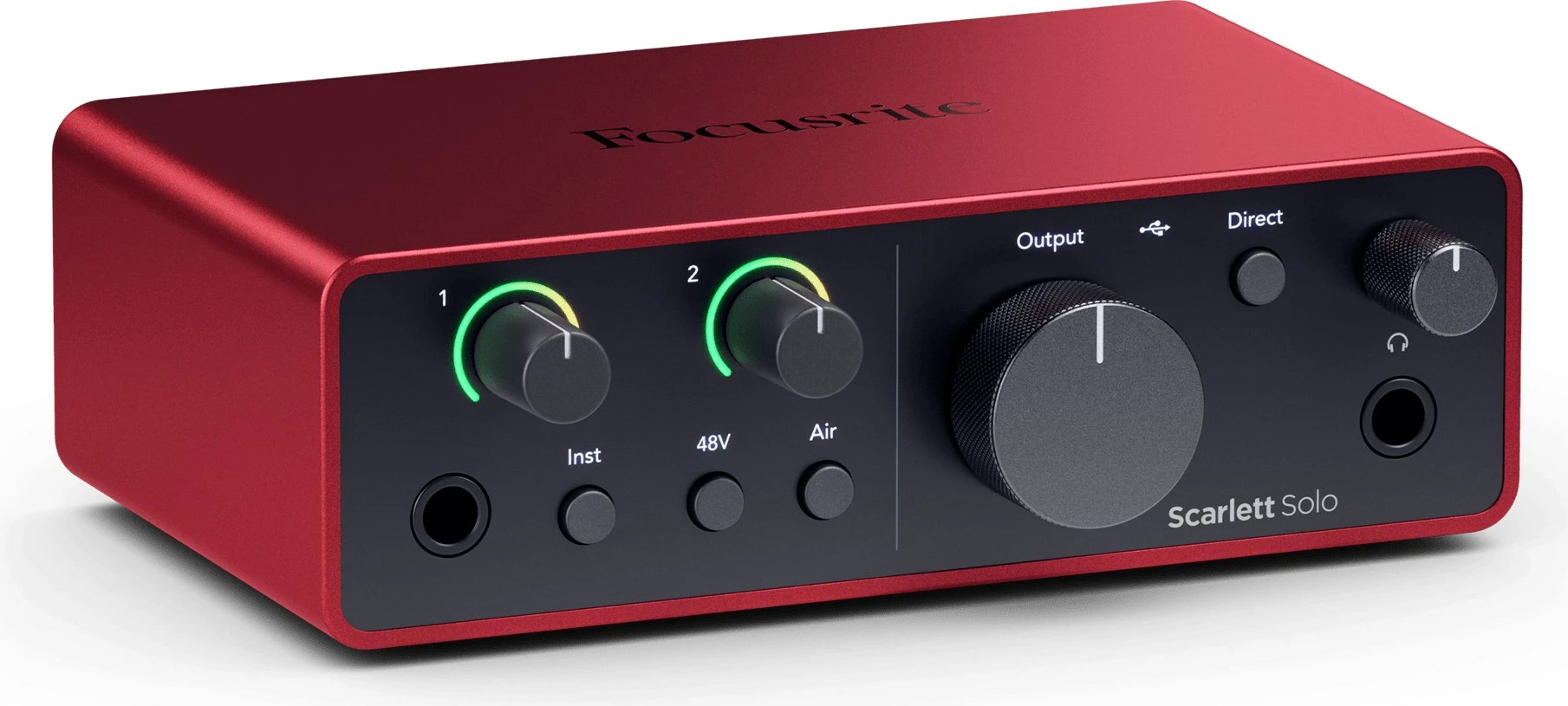 Set audio Focusrite Scarlett Solo Studio me interfejs USB, mikrofon, kufje, i kuq