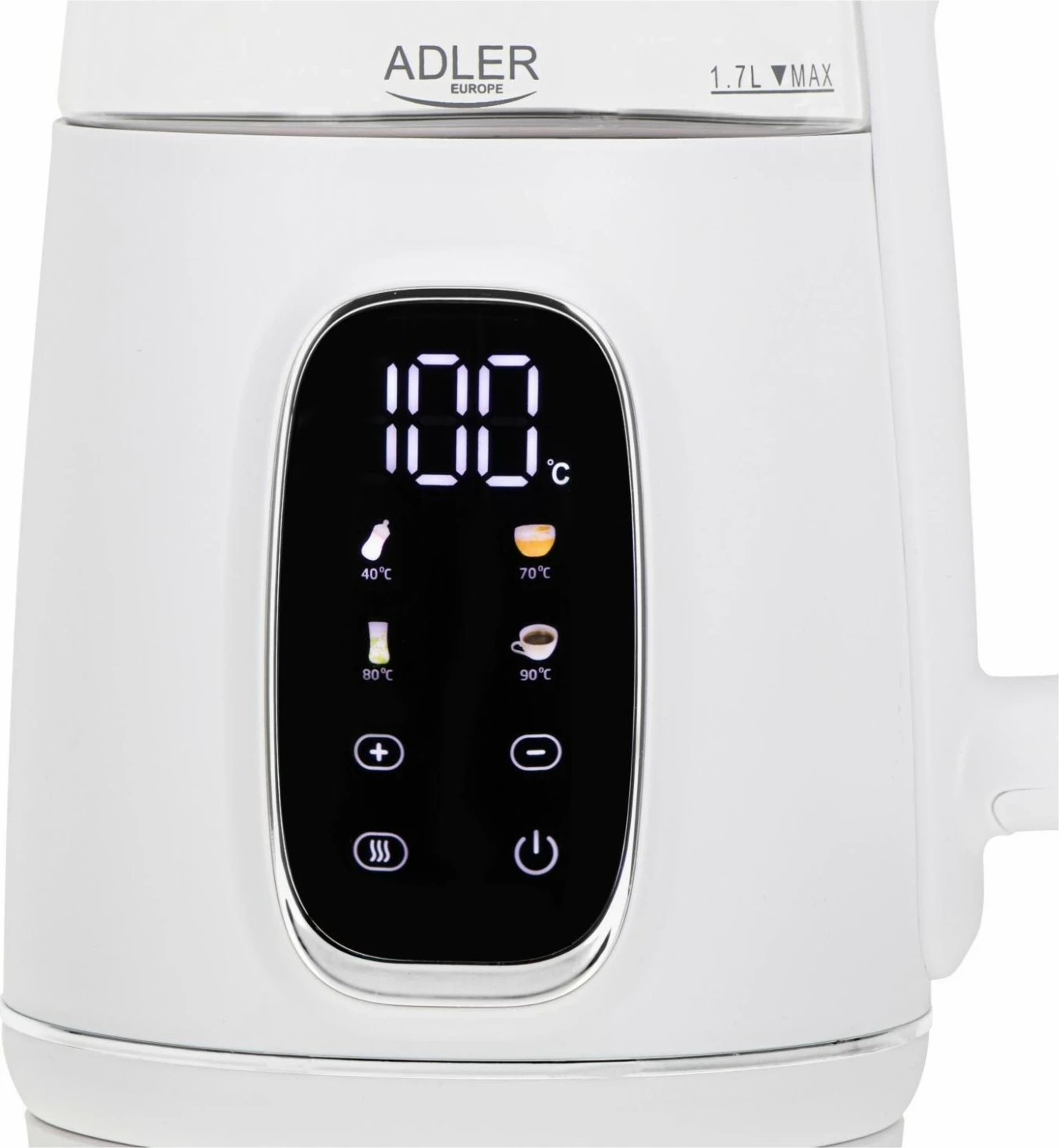 Çajnik elektrik Adler AD 1305, 1.7L, bardhë-argjendtë