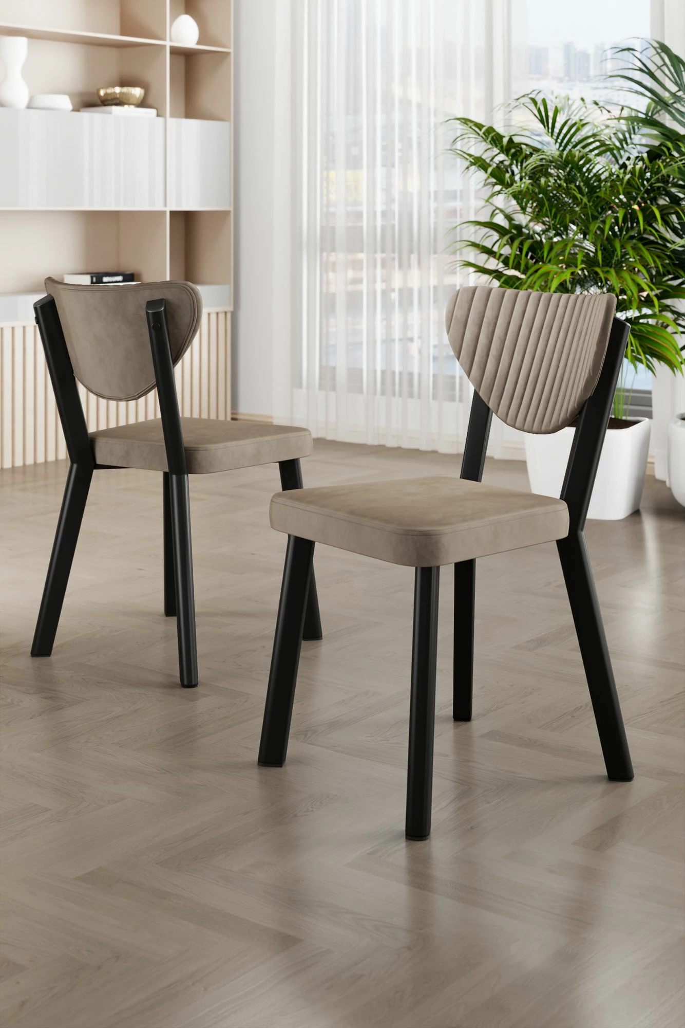 Set karrigash (6 copë), Hanah Home, Arfe, kapuçino, e zezë