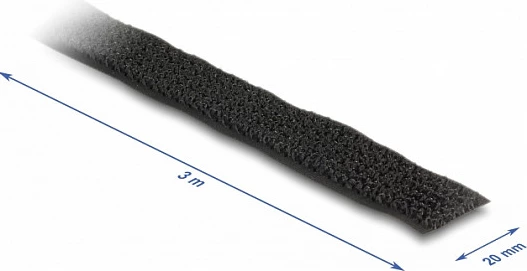Shirit Velcro DeLOCK 3 m x 20 mm, najlon, 100°C, i zi