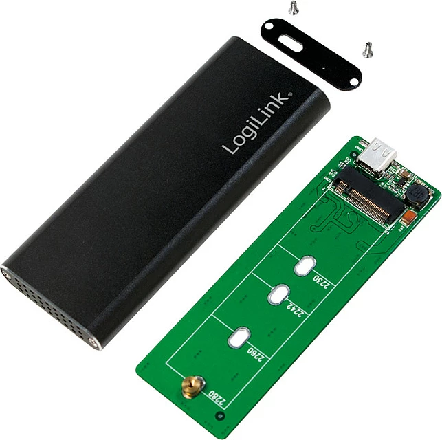 Kasë për SSD M.2 LogiLink USB 3.2 Gen2 USB-C (NGFF), e zezë