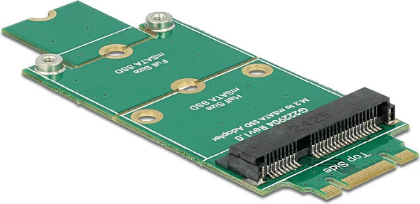 Adapter DeLOCK 62591 mSATA në M.2 (NGFF), 80 mm x 31.5 mm, i brendshëm, i gjelbër