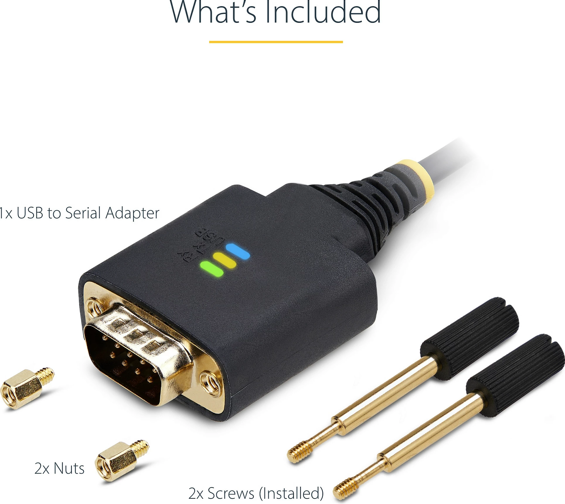 Kabllo adapter StarTech USB-A në Serial RS232 DB9, 2m, FTDI, e zezë