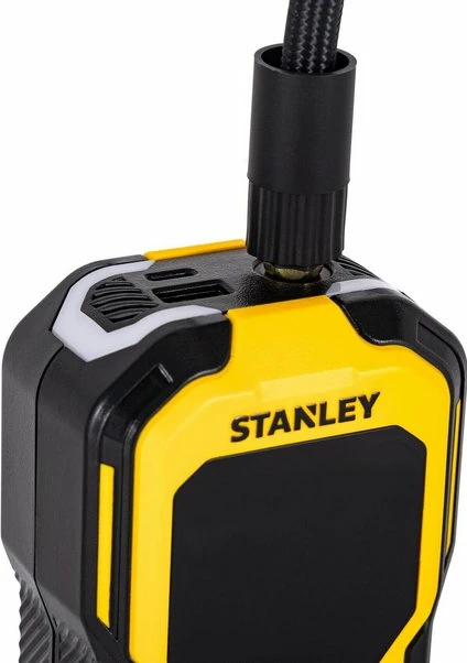 Kompresor makine Stanley SXIF0101 12 V, 10 bar, me bateri Li-Ion, power bank, i verdhë/zi, me set aksesorësh + çantë