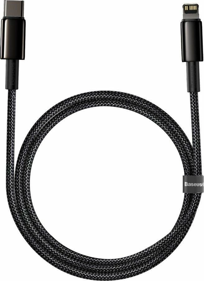 Kabllo Baseus USB-C–Lightning 6953156232037 1m PD 20W, e zezë (1 copë)