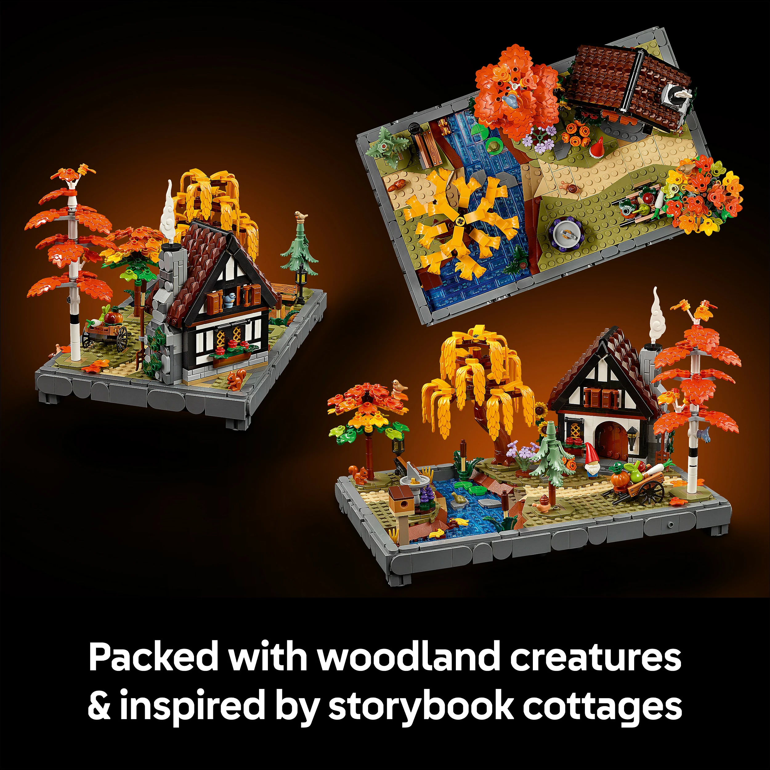 Set ndërtimi LEGO Icons Autumn Cottage Garden 11372, 1102 copë, 18+, multikolor