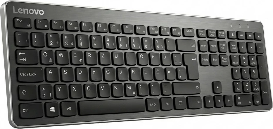 Tastierë Lenovo Multi-Mode Pro Keyboard 6000, layout gjerman (DE), full-size, e zezë/gri