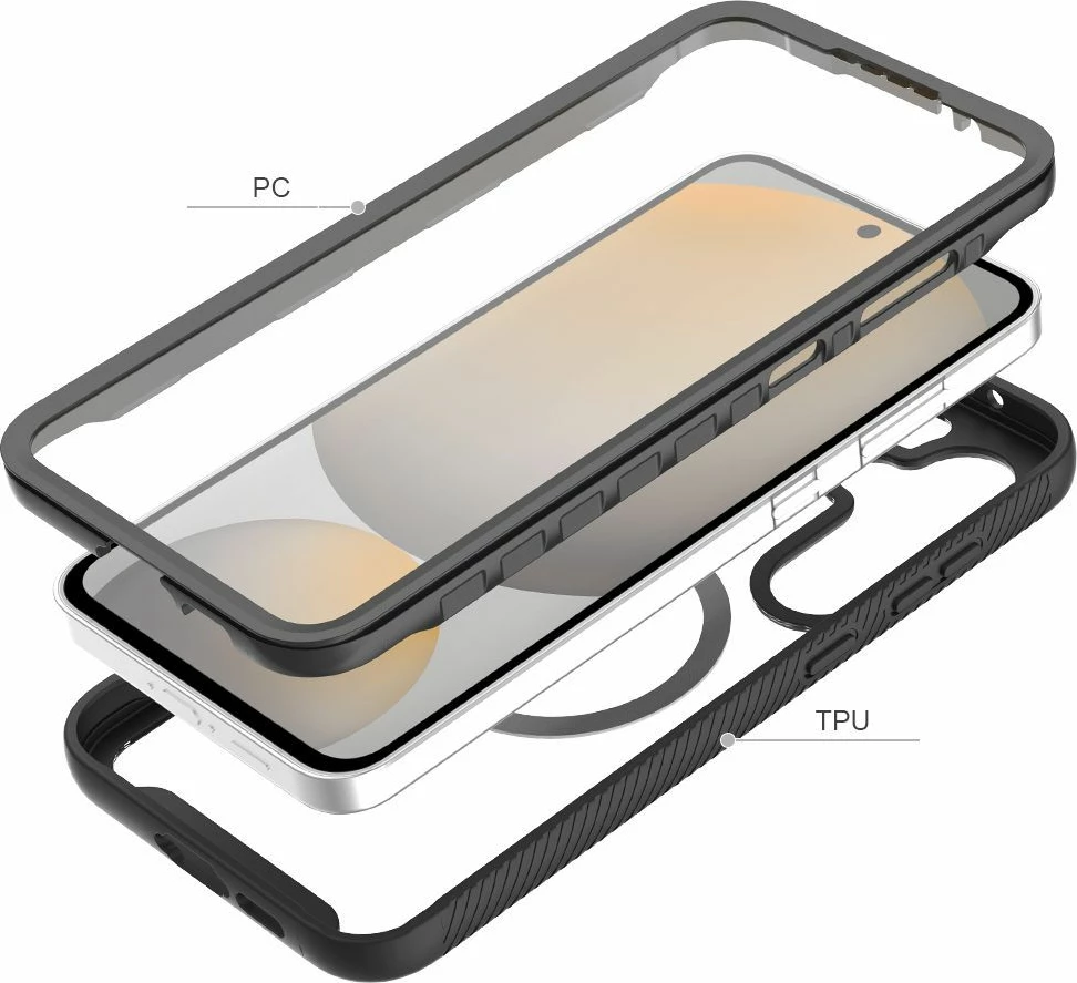 Mbështjellës Tech-Protect Defense MagSafe për Samsung Galaxy S25, i zi