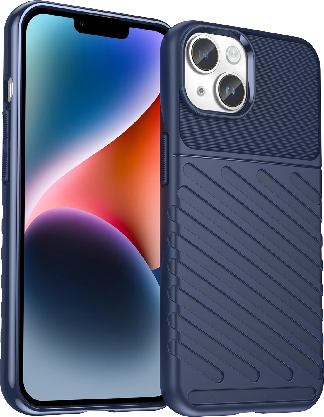 Mbështjellës Hurtel Thunder Case për iPhone 14, i fortë, TPU, kaltër