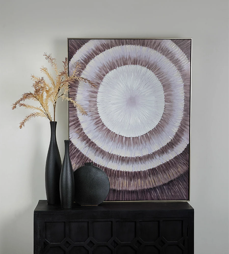 Vazo dekorative LEI, qeramike, ngjyrë antracit mat, 14x14x60cm