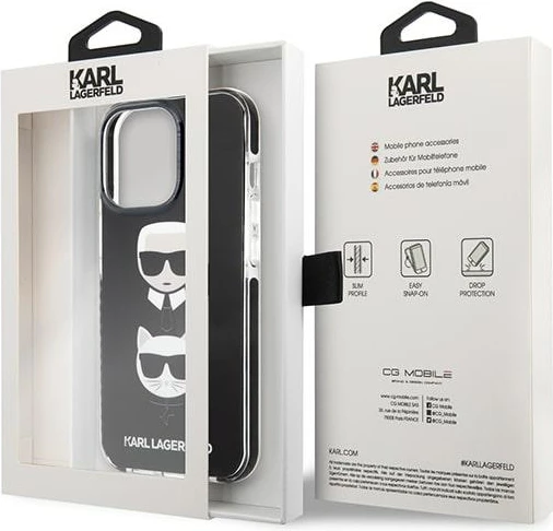 Mbështjellës Karl Lagerfeld KLHCP13XTPE2TK për iPhone 13 Pro Max 6.7", i zi