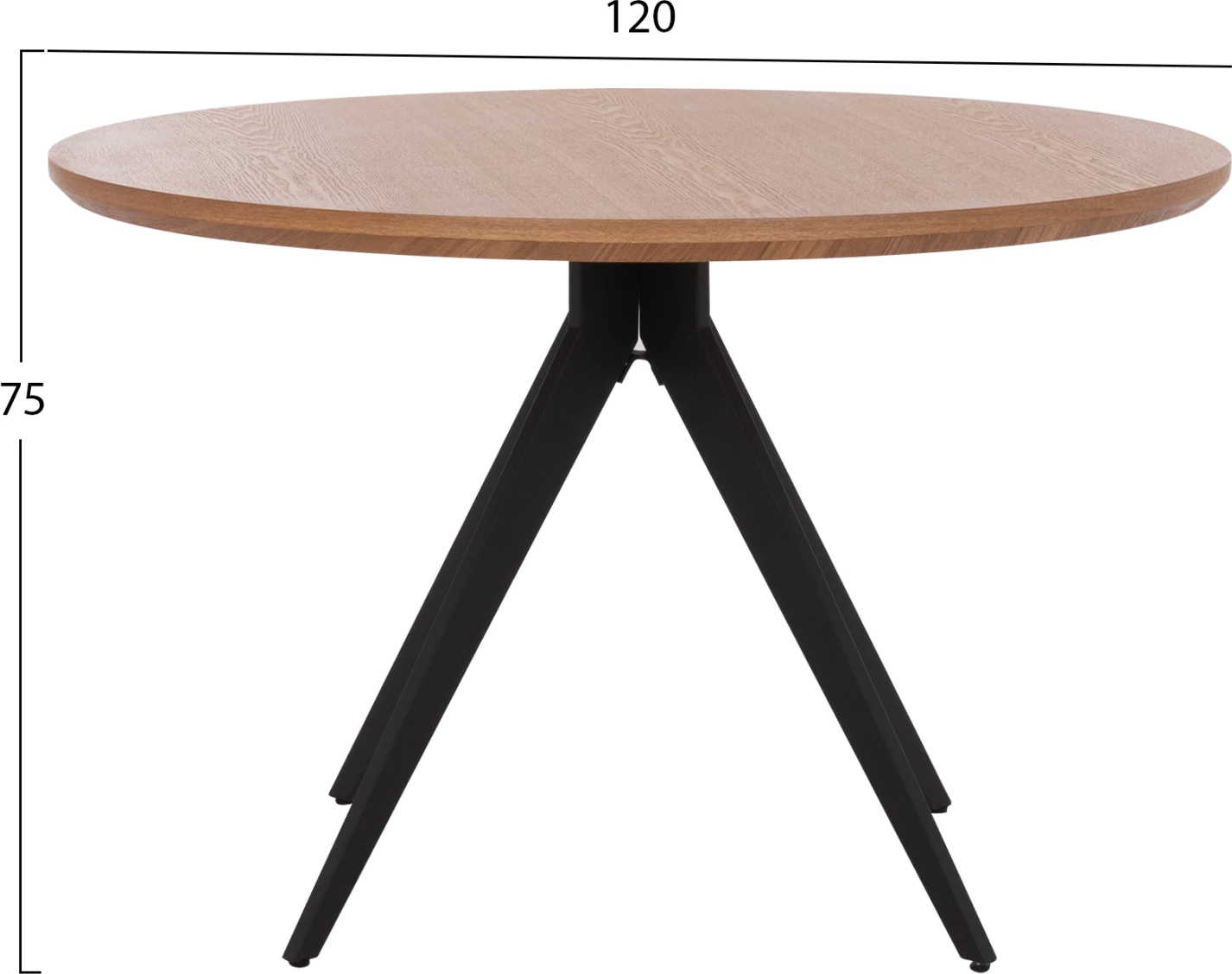 Tavolinë e rrumbullakët për ngrënie, MDF, ngjyrë arre, FH9307.01, Φ120x75H