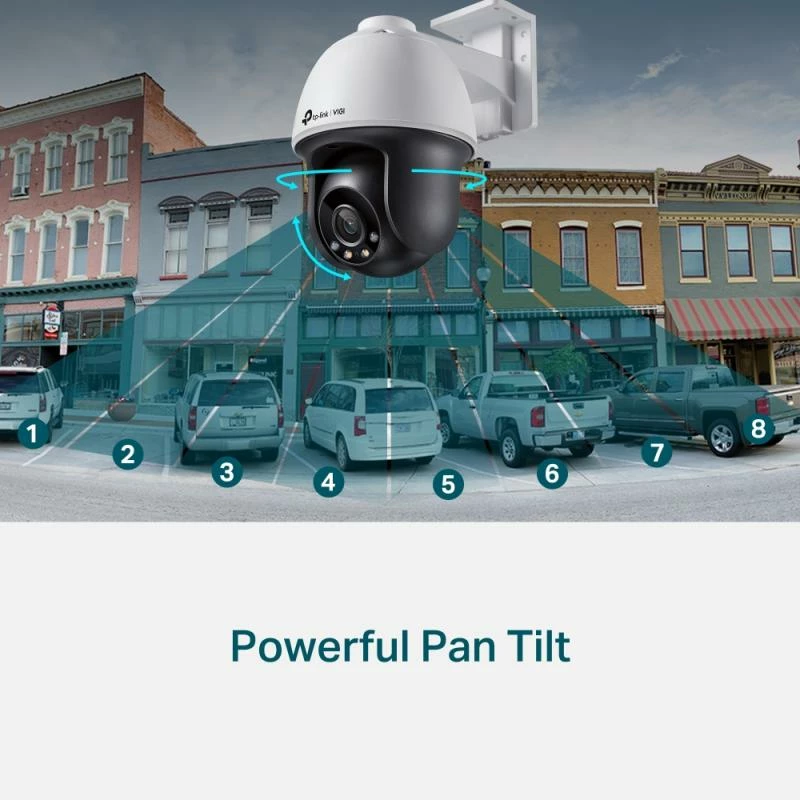Kamerë IP rrotulluese, TP-Link VIGI C540 4MP full-color 4mm PoE outdoor, bardhë/zezë