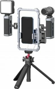 Kafaz stabilizues metalik për Celular Ulanzi Metal Cage, 2 doreza, 66-83 mm, 12x 1/4\" + 4 cold shoe, set