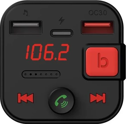 Transmiter FM Savio TR-15, Bluetooth, 2 x USB 2.0, e zezë